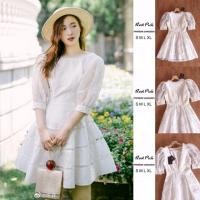 ราคา เดรสลูกไม้ สีขาวงานป้าย oneone มือสอง (9673829335)