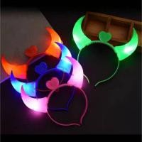 ราคา ที่คาดผมแบบมีไฟกระพริบ LED สีสวย รูปปีศาจสำหรับปาร์ตี้ฮาโลวีน คริสต์มาส สินค้าพร้อมส่งจากไทย (42508661691)
