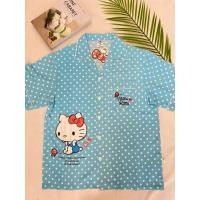 ราคา ใหม่ ชุดนอนผ้าไหมอิตาลี ชุดนอนลิขสิทธิ์แท้100% ชุดนอนลายคิตตี้จุด แขนสั้นขายาว ชุดนอนผ้าไหม ชุดนอนลายการ์ตูน (20856073193)