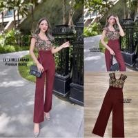 ราคา จั้มสูทผ้าทอกางเกงขายาว งานป้าย LA LA BELLE ***สินค้าพร้องส่ง (22836295081)