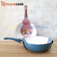 ราคา TeqnoCook 24ซม. กระทะเซรามิคสีขาว | หม้อทอด | เคลือบกระทะกระทะเซรามิค (28687914436)
