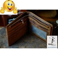 ราคา LIGHT BROWN HORSE WAX HORIZONTAL WALLET - (REAL COW LEATHER) - หนังแท้ RAM (41163537188)