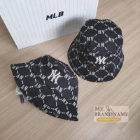 ราคา ของแท้ % MLB Monogram Dia Bucket Hat หมวกปีก NY ผ้าหนา สีดำ ️​ (12998378745)