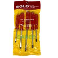ราคา SOLO ชุดไขควงด้ามทะลุ 5ตัว/1ชุด No.005G โซโล ไขควงด้ามแดง ไขควง ไขควงชุด ไขควงแฉก ไขควงแบน (11646164289)