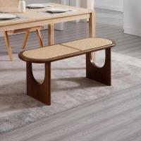 ราคา ม้านั่งหวายหวายหวายบ้านไร่ม้านั่งรับประทานอาหารสําหรับโต๊ะที่นั่งทางเข้าไม้อ้อยออตโตมันสําหรับสิ้นสุดเตียง/ห้องนั่งเล่น (48352819604)