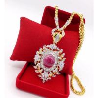 ราคา พร้อมส่ง จี้เพชรทับทิมแท้ ตัวเรือนหุ้มเศษทองสวยมาก (21041498765)