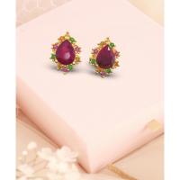 ราคา ต่างหูพลอยทับทิมสยาม ทรงหยดน้ำ พลอยทับทิมสยาม ทองแท้ 9K เครื่องประดับ พลอยทับทิม เหมาะใส่ในประจำวันใส่ได้ทุกวัน (18988947438)