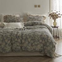 ราคา ขายส่ง ins jacquard อากาศย้อนยุคฝรั่งเศสชุดสี่ชิ้นสไตล์เจ้าหญิงผ้าฝ้ายย้อมเส้นด้ายล้างชุด 4 ชิ้น (28068836149)