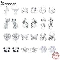 ราคา Bamoer ต่างหูเงินสเตอร์ลิง 925 จี้รูปแมวน่ารัก ประดับมุก เครื่องประดับ สําหรับผู้หญิง (22263785397)