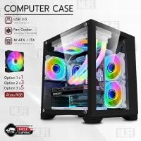 ราคา MLIFE - ประกัน 1 ปี – เคสคอมพิวเตอร์ พร้อม พัดลม RGB เคสคอม เคส PC เคสเกมมิ่ง สีดำ สีขาว พัดลมคอม M-ATX Gaming Case (25300152676)