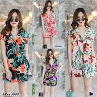 ราคา JK20699 set #สาวอวบ 2 ชิ้น เสื้อเชิ้ตไหล่ล้ำ แขนกุด กระดุมหน้า ใส่คู่กับกางเกงขาสั้น เอวสูง ทรงสบายๆ ใส่ง่าย (26600554499)