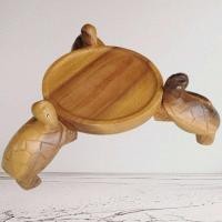 ราคา ถาดไม้แกะสลักรูปเต่า ถาดเสริฟเต่า ใส่ผลไม้ ถาดกลมเล็ก ใช้เอนกประสงค์ เป็นไม้ กว้าง 8 นิ้ว แกะสลักจากไม้สวยงาม แฮนด์เมด (29393605410)