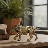 ราคา LOVIVER มินิเสือรูปปั้นประติมากรรมเครื่องประดับรูปปั้นทองเหลืองรถแดชบอร์ดตกแต่งชา (29628590794)