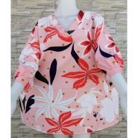 ราคา เสื้อสาวอวบ คอวี ลายดอกไม้แต่งจั้มแขน (4870636231)