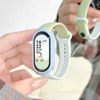 ราคา Strap+Case 2 in 1 สายรัดข้อมือซิลิโคนพร้อมเคสป้องกันสําหรับ Xiaomi MI Band 10 Band 9 Smart Band 9 NFC Mi Band 8 สร้อยข้อมือสายนาฬิกา (29758588277)