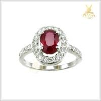 ราคา แหวนทับทิมแท้ สีแดงเลือดนก ล้อมเพชรCZ อย่างสวยงาม แหวนพลอยแท้ (8111271332)