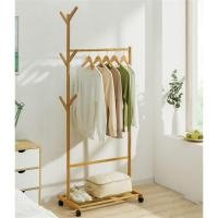 ราคา ราวผ้า ราวแขวนเสื้อ ที่แขวนเสื้อผ้า แขวนกระเป๋า อเนกประสงค์ ไม้ไผ่ สไตล์วินเทจ coat rack kujiru112 (7354615039)