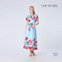 ราคา LOF-FI-CIEL เดรสยาวทรงหลวมแขนสั้น Aquamarine Rose สีฟ้า FBAESB (28656760710)
