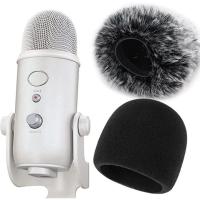 ราคา โฟมไมโครโฟนกระจกหน้ารถพร้อมกระจกขนยาว Muff - Mic Wind Cover Pop Filter สําหรับ Blue Yeti, Blue Yeti Pro USB ไมโครโฟน (2 แพ็ค) (26972493290)