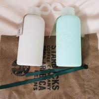 ราคา Starbucks Korea Glass with Silicone, ขวดแก้วสตาร์บัคปลอกซิลิโคน (1892355529)