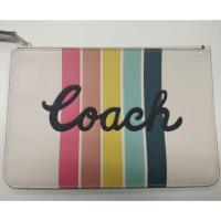ราคา Coach F68622 Pouch with rainbow print stripes ของแท้ มือ 1 9.75'L x 3.4'W x 7' H ขาย 1150.- (6302214211)