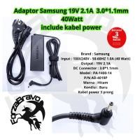 ราคา Samsung Adaptor 19V 2.1A 3.0*1.1 มม. 40 วัตต์สําหรับ Ultrabook NP530U3C NP535U3C NP540U3C รับประกัน 3 เดือนรวมสายไฟ (45801611785)