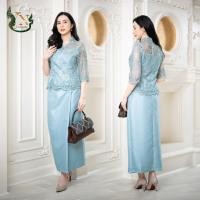 ราคา เสื้อลูกไม้ เสื้อออกงาน ชุดไปวัด ผ้าถุง ชุดทำบุญ ผ้าลูกไม้ เสื้อลูกไม้ฝรั่งเศส เกรดพรีเมี่ยม (ฟ้า) (18983606515)