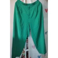 ราคา กางเกงขากระบอก ขายาวสีเขียว ผ้าpolyester (26084483293)