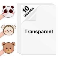 ราคา 10 Sheets A4 Vinyl Sticker Paper Transparent Printabe Label for Inkjet Printer Self Adhesive Copy Paper Waterproof Stick (25874928711)