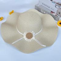 ราคา หมวกสานผู้หญิงปีกคลื่นติดดอกไม้ พร้อมส่งจากไทย C019 (25344475352)