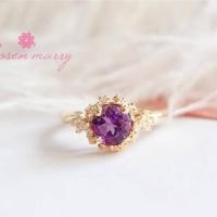 ราคา Rosen'marry/แหวนพลอยอเมทิสแท้ สีม่วงเข้มเกรดท๊อป ตัวเรือนเงินแท้925 พร้อมกล่อง RR079A (4723796214)