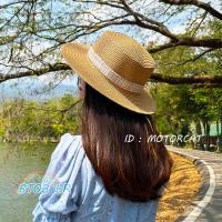 ราคา หมวกปานามาทรงเค้ก หมวกสาน Bamboo Boater hat งานสวยมาก สินค้าคุณภาพดีรูปถ่ายจากสินค้าจริง ส่งจากไทย (16209377708)