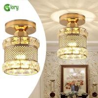 ราคา โคมไฟเพดานดีไซน์ทรงกลมสไตล์ย้อนยุค โคมระย้าคริสตัลสีทองรูปกรงนก สำหรับระเบียงทางเดิน ห้องนั่งเล่น ห้องนอน (29634383637)