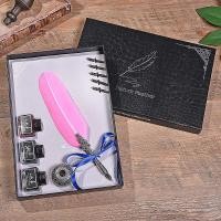 ราคา ปากกาขนนกปากกาหมึกซึมชุดย้อนยุคสไตล์อังกฤษปากกาจุ่มชุดของขวัญวันเกิด (45751062206)