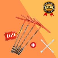 ราคา ประแจบล็อคตัวที เช็ต 4 ตัว เบอร์ 8 10 12 14 แถมฟรี ประแจบล็อคกากบาท เบอร์ 8 10 12 14 (13420242061)