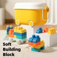 ราคา 90PCS ขนาดใหญ่ยางนุ่ม Building Blocks สําหรับทารกซิลิโคนเคี้ยว Soft Building Blocks สําหรับ 1 ปี Mainan Gummy木 (49902291216)
