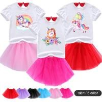 ราคา ชุดเด็กหญิง 2 ชิ้น สไตล์การ์ตูน เสื้อยืดแขนสั้น + กระโปรงโบว์ ผลิตจากผ้ากอซคุณภาพดี (53853245317)