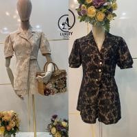 ราคา (s,xl) ชุดเข้าเซตผู้หญิง ชุดเซตขาสั้น เสื้อแขนสั้น+กางเกงขาสั้น ผ้าลูกไม้ เสื้อสั้นข้างยาวข้าง งานป้าย luxury (13735064494)