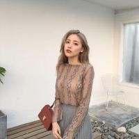 ราคา เสื้อลูกไม้ซีทรูคอปีนสีเนื้อ ปักดอกไม้เล็กๆ (1132347689)