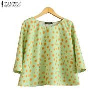ราคา ZANZEA เสื้อเบลาส์ลายจุดทรงหลวม สไตล์เกาหลีสำหรับผู้หญิง (42759312617)