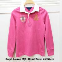 ราคา เสื้อเด็ก Ralph Lauren แท้100% สีชมพูช็อกกิ้งพิ้งค์สดใสมากๆค่ะ งานปักสวยหรูไซส์ M(8-10) (19865268573)
