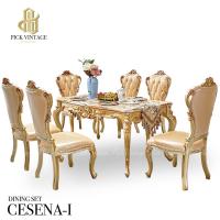 ราคา CESENA-I DINING SET ชุดโต๊ะอาหารหลุยส์ 150ซม. 6ที่นั่ง สีทองเชมเปญ รุ่น ซีเซน่า-1 (13039945344)
