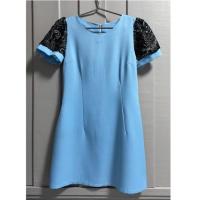 ราคา ชุดเดรสสั้น ใส่ออกงาน งานเลี้ยง วันแม่ งานแต่ง สีฟ้า แต่งแขนผ้าลูกไม้ (6715728810)