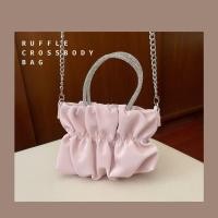 ราคา กระเป๋าหนังpu สีชมพูพาสเทล มีสายโซ่ยาวสำหรับสะพายCrossbody (23580980974)