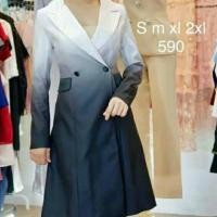 ราคา จั๊มสูทกระโปรง ไล่สีขาว-ดำ Size:L (6241623098)