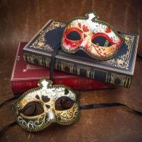 ราคา Party Bar Masquerade Half-Face Men Painted Gold Powder Mask Handmade Princess Mask 2025.11.28 (48752365307)