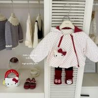 ราคา [เซ็ตแยก] เสื้อแจ็คเก็ตคิตตี้ มีฮู้ด + กางเกงไหมพรมทรง เลกกิ้ง คิตตี้ สําหรับเด็กผู้หญิง (41474353977)