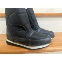 ราคา มือสองรองเท้าบูทแฟชั่น หนังPU บุขนนุ่ม สีกรมผสมดำ (44502080517)