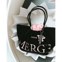 ราคา กระเป๋าmergeสีชมพูใบใหญ่ (40958192857)