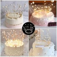 ราคา ตกแต่งท็อปเปอร์เค้กมงกุฎมุกเจ้าหญิงทอง/มงกุฎมุกเค้กวันเกิดแสดงเค้กวันเกิดท็อปเปอร์/มงกุฎขนาดเล็กตกแต่งเค้กวันเกิด (48251783001)